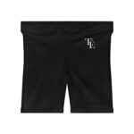 TILÉ Women's Monogram Women's Biker Shorts | Black Athletic Cycling Shorts