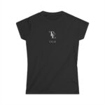 TILÉ Fitted Women's Tee | Minimal Typography Shirt, Black White Lettering