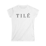 TILÉ Women's Logo Tee | Minimal Monogram Shirt, French Accent Lettering