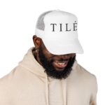 TILÉ Foam Trucker Hat | Minimal Typography Mesh Cap - Image 3
