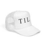 TILÉ Foam Trucker Hat | Minimal Typography Mesh Cap - Image 2
