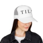 TILÉ Foam Trucker Hat | Minimal Typography Mesh Cap - Image 4