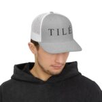 TILÉ Unisex Embroidered trucker cap | mesh snapback hat - Image 3