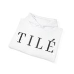 TILÉ Hoodie | Minimal Typographic Logo, White Pullover Sweatshirt - Image 4